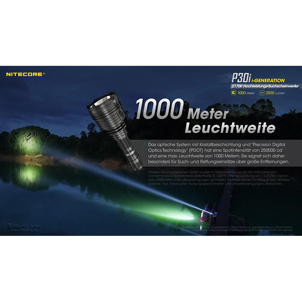 Jeu de chasse Nitecore® P30i, 2000 lm