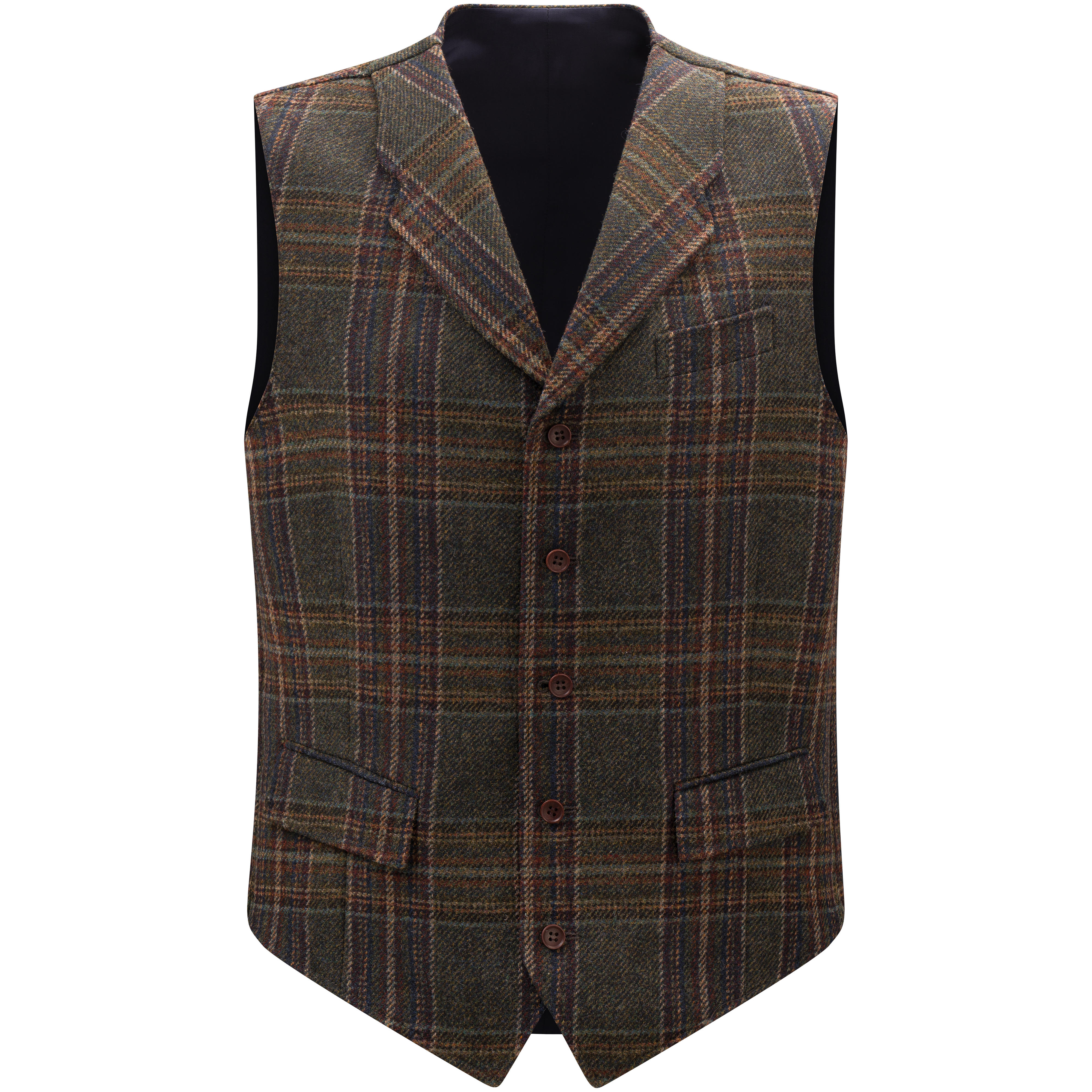 Gilet en tweed pour homme » Marvin «, vert/bleu/marron