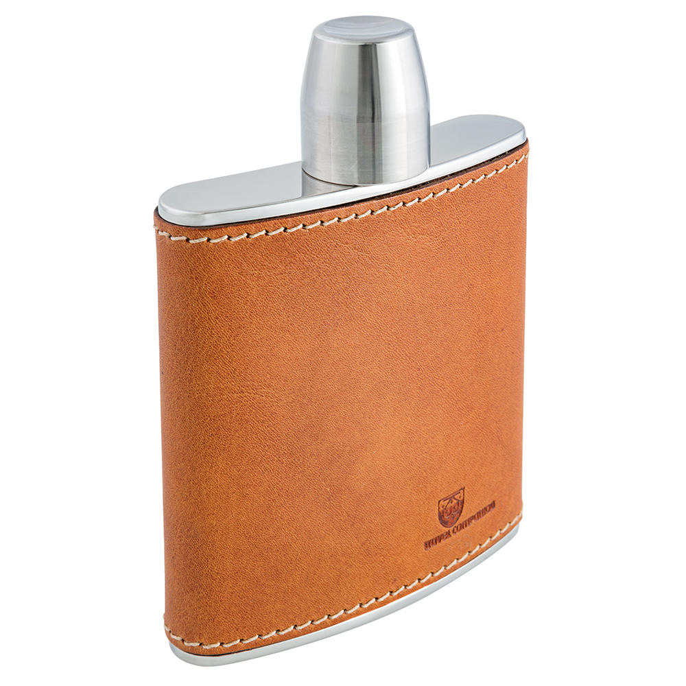 BEIER Flachmann mit Schraubverschluss, 175 ml, hellbraun