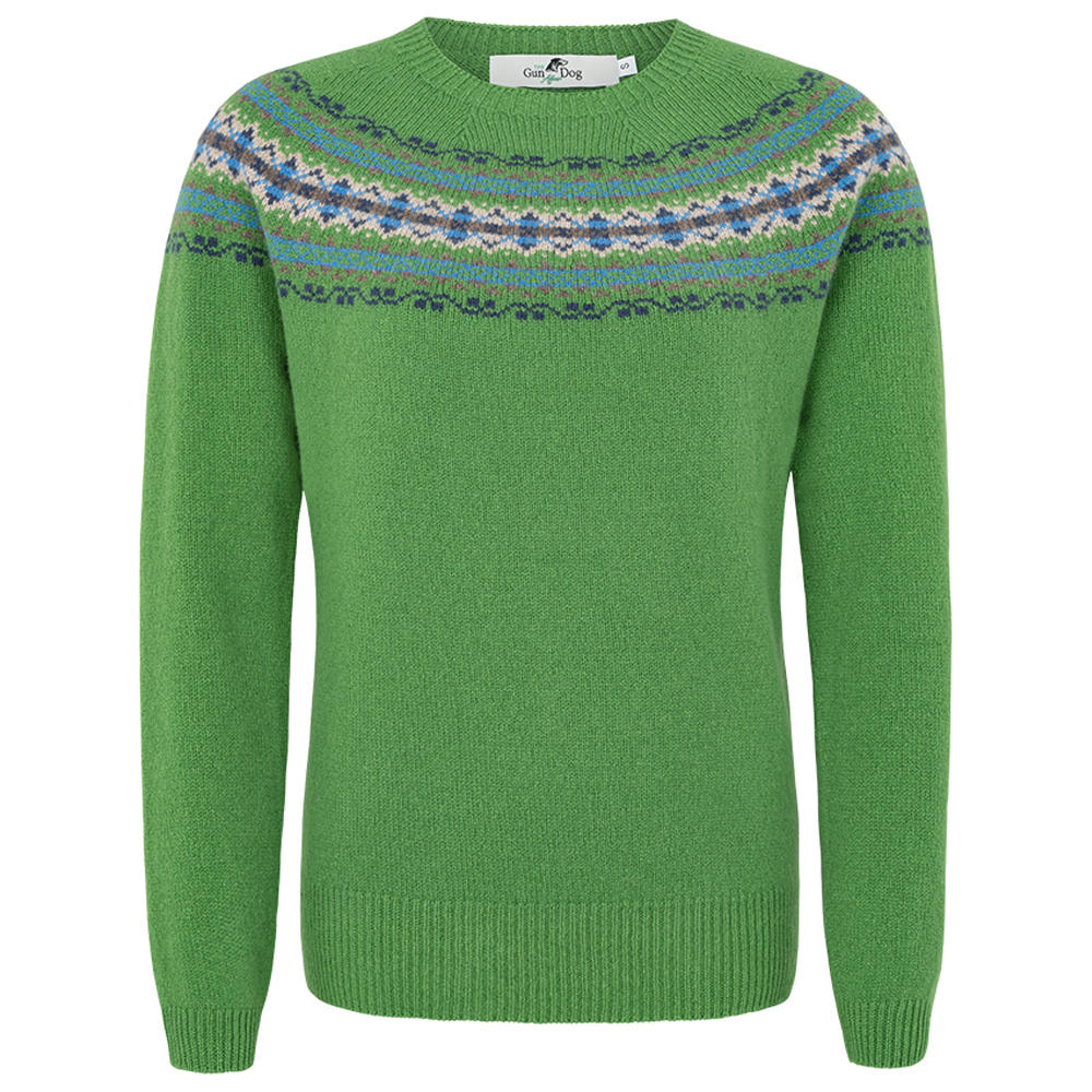 Damenpullover Fair Isle-Passe, grün
