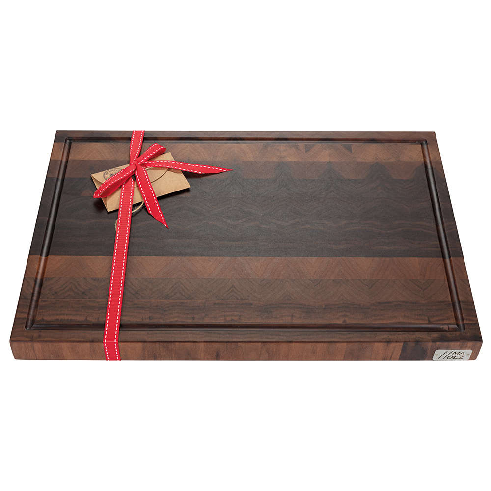 Walnut Wood Mosaic Cutting Board, with Sap Groove