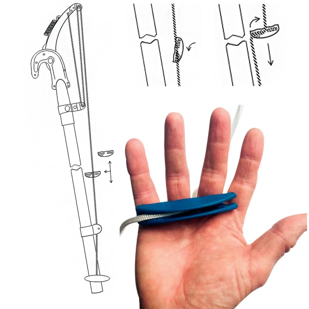 Rope Gripping Aid for Telescopic Pruning Shears with Tackle Systems