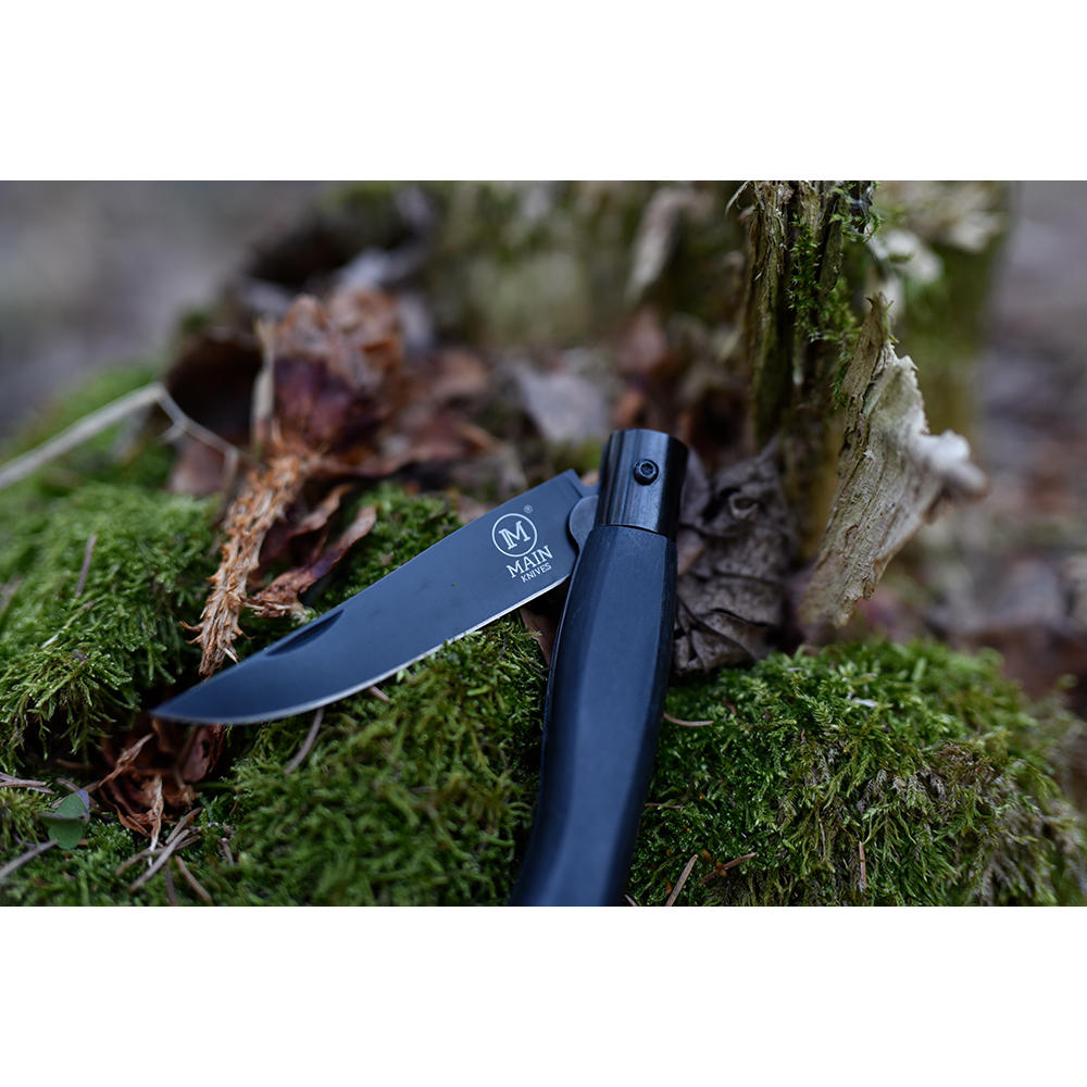 MAIN Klappmesser »Italian Line«, Titanbeschichtet, Pakkaholz schwarz