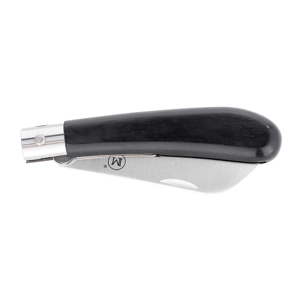 Couteau pliant MAIN » German Line «, lame Sheep Foot, bois de Pakka noir