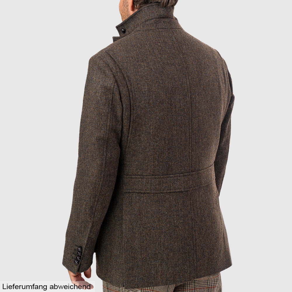 Herren Tweed-Jagdjacke, Fischgrat, braun