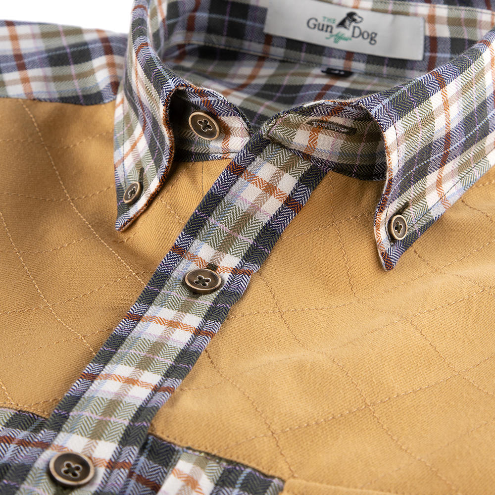 Herren Outdoor-Hemd, Karo, grün/rotbraun