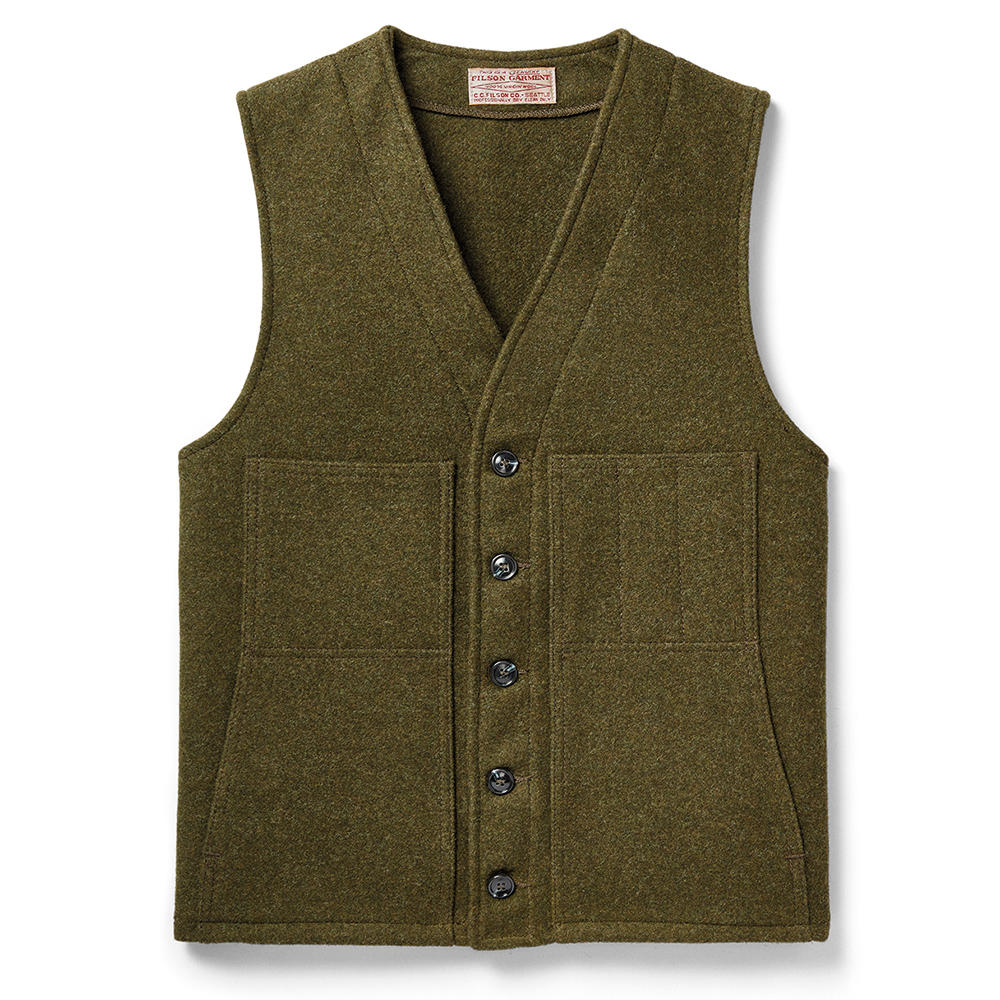 Filson Mackinaw Wool Vest, Forest Green