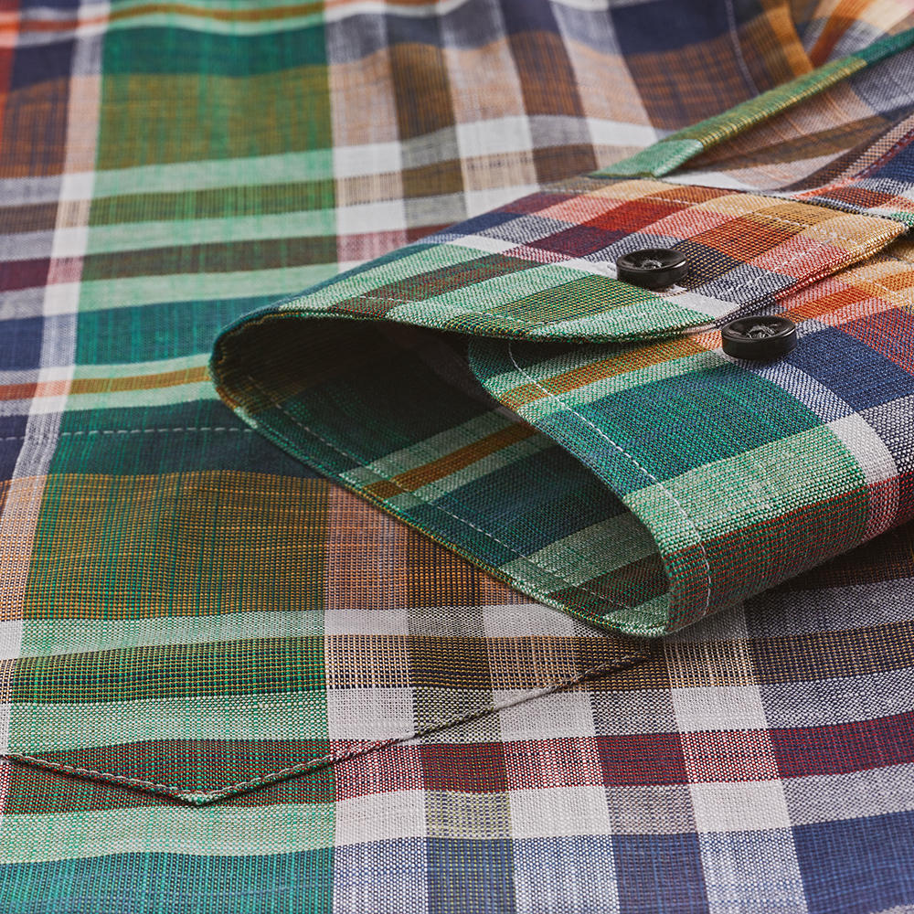 Men's Shirt, Chequered, Blue/Green/Orange