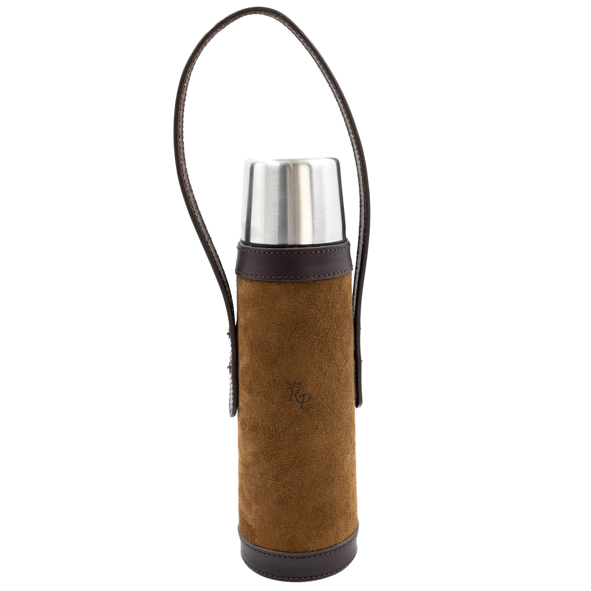Rey Pavón Isolierflasche mit Belederung, cognac/braun