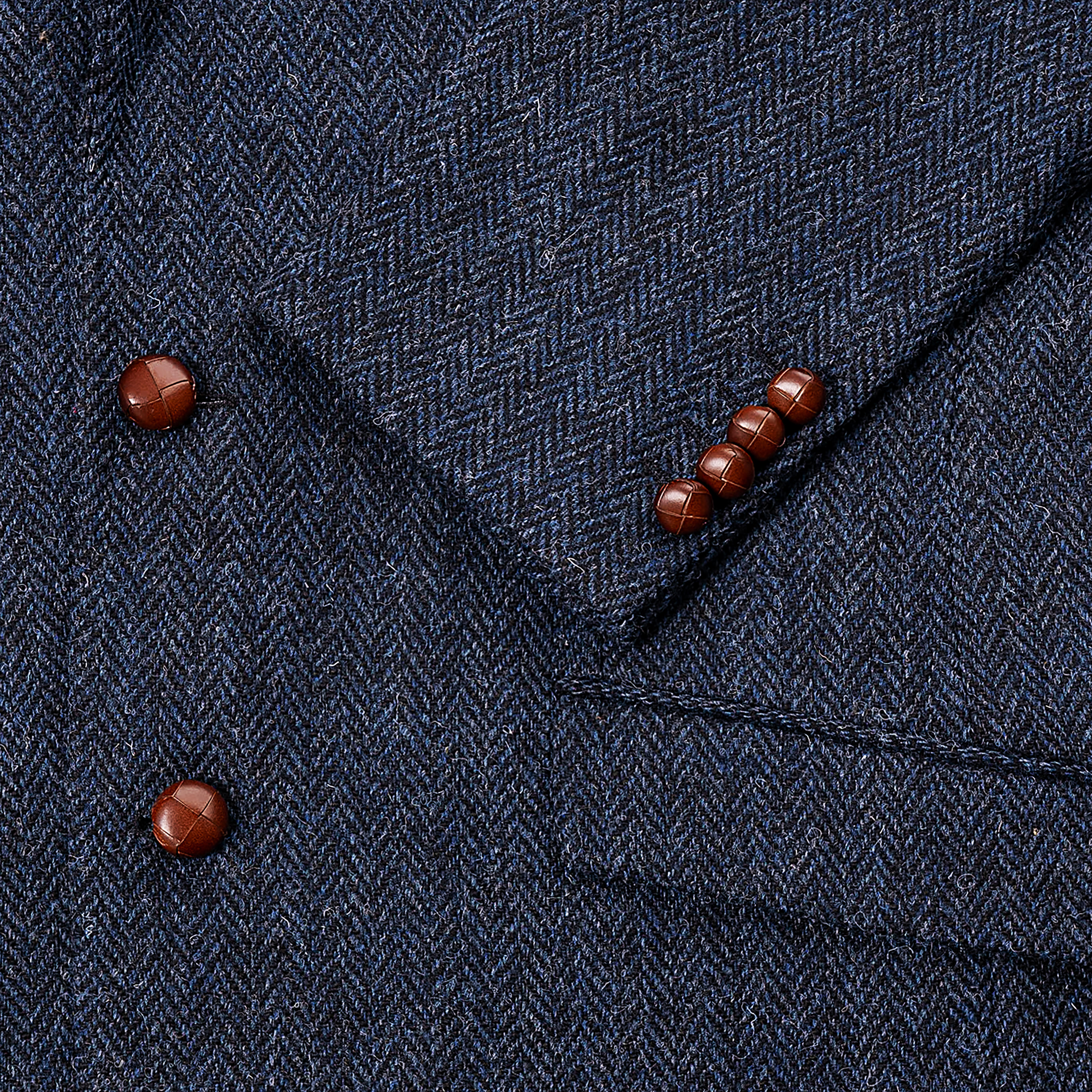 Men's Sports Jacket, Harris Tweed, Herringbone, Blue/Black