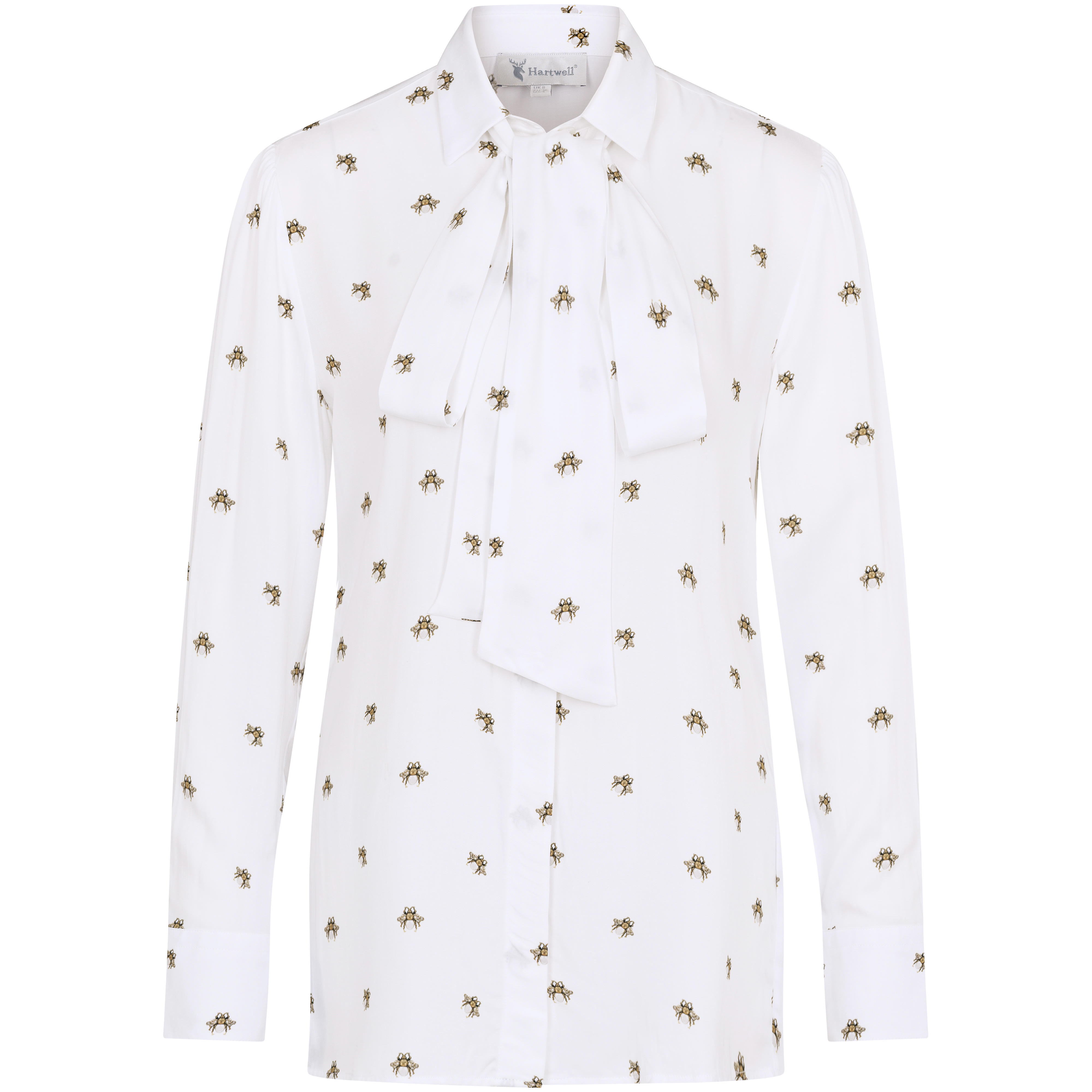 Hartwell Damen Bluse Lisa, Bienen, weiß