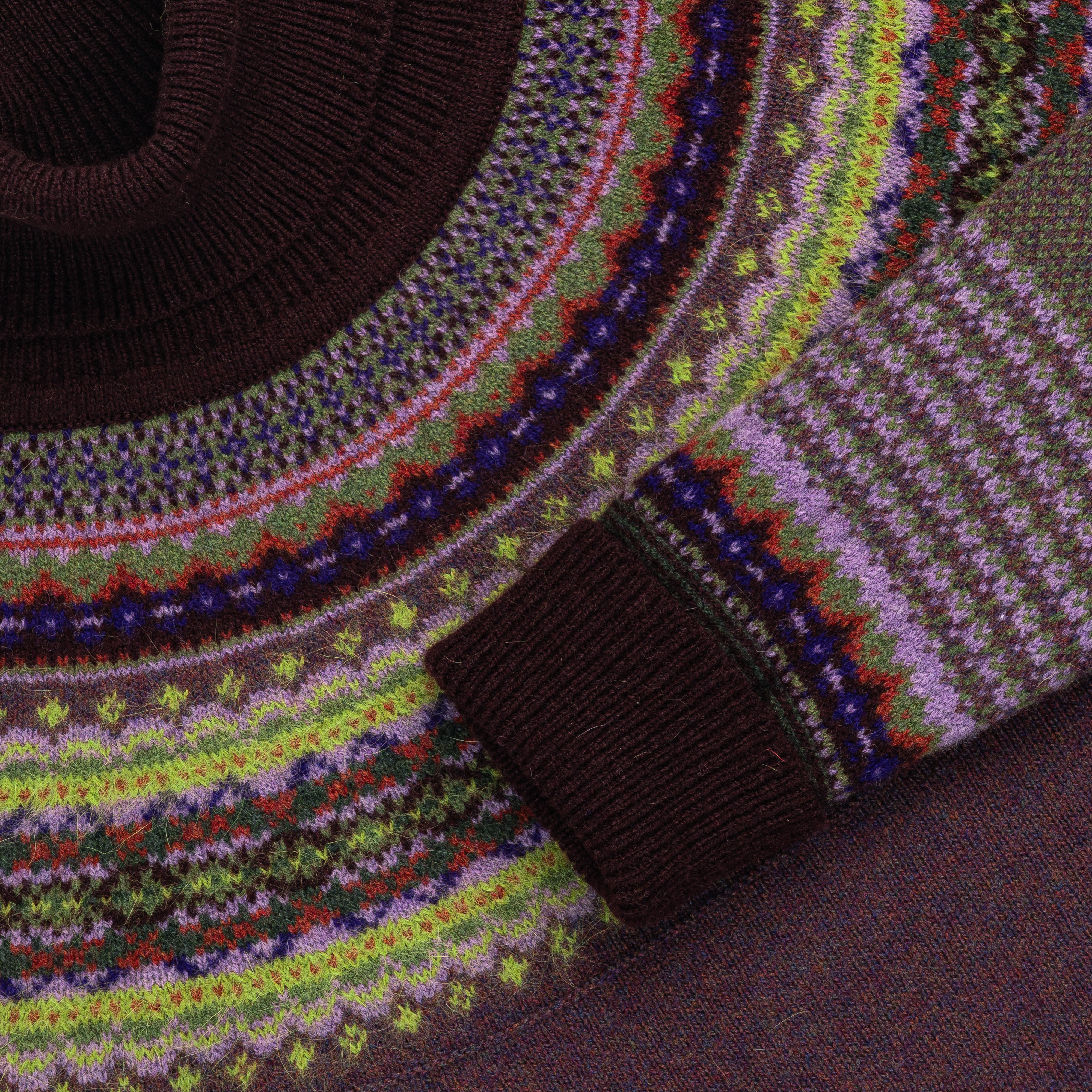 Eribé Damenpullover Rollkragen Fair Isle, Heather