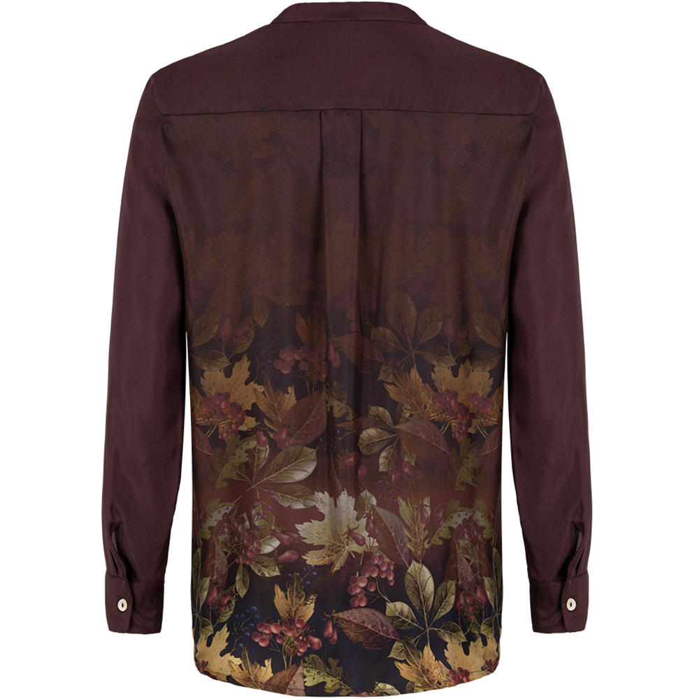 Allover Print Silk Blouse, Leaf 