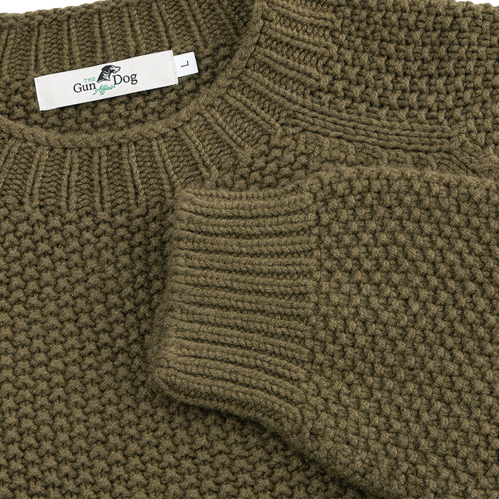 Herren Lambswool-Pullover, olivgrün