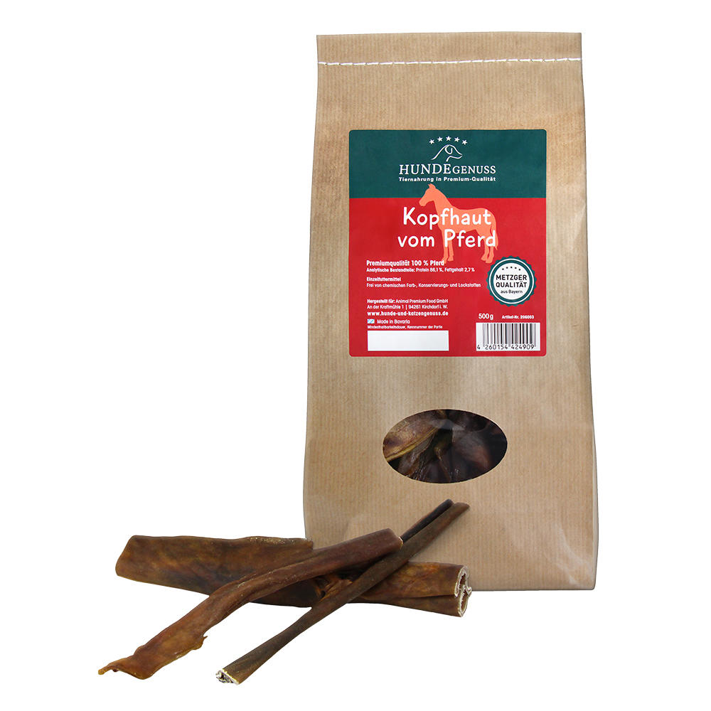 »Hundegenuss« Hundesnack Kopfhaut vom Pferd, 500 g