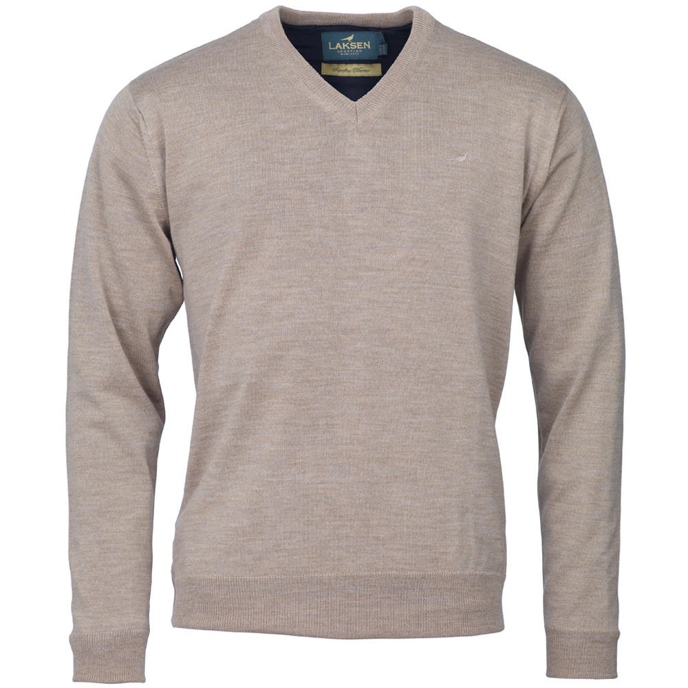 Laksen Herren V-Pullover Grantham Windbraker, braun