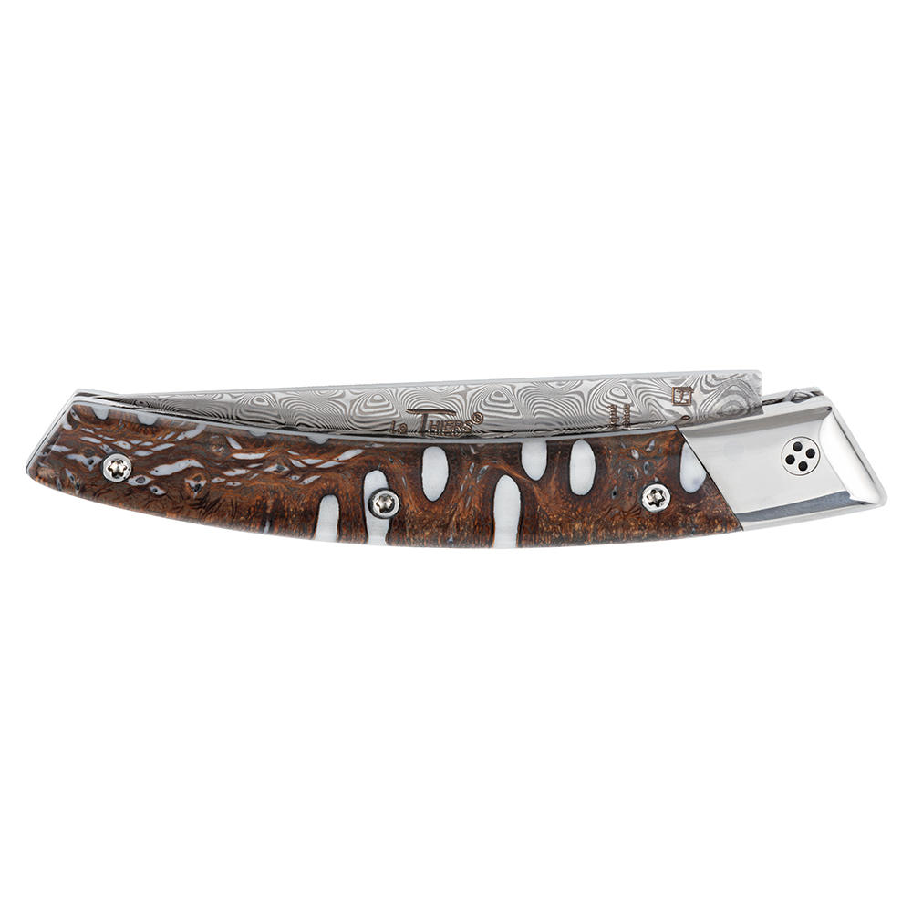 Le Thiers® RLT Klappmesser Damast Banksia, weiß