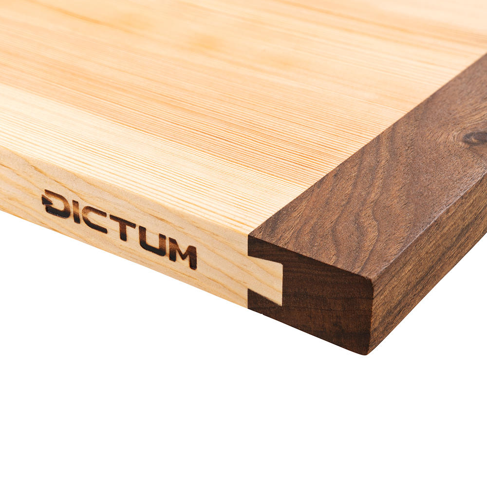 Planche à découper DICTUM® Wavy Edge, pin / bois de noyer