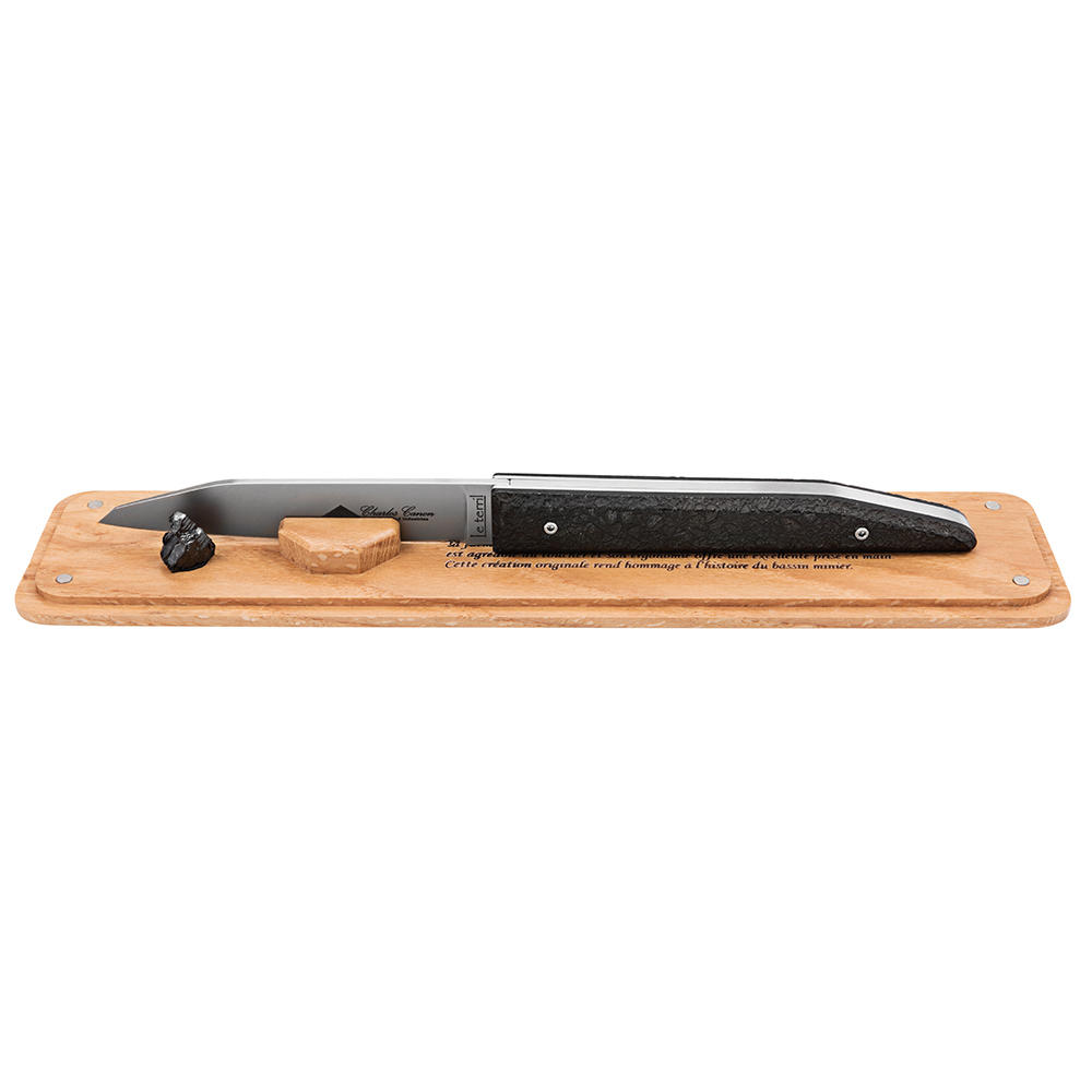 Couteau pliant Le Terril, charbon stabilisé, noir
