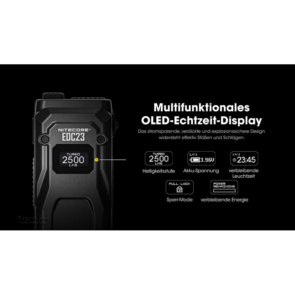 Nitecore® Taschenlampe EDC23, 2500 lm