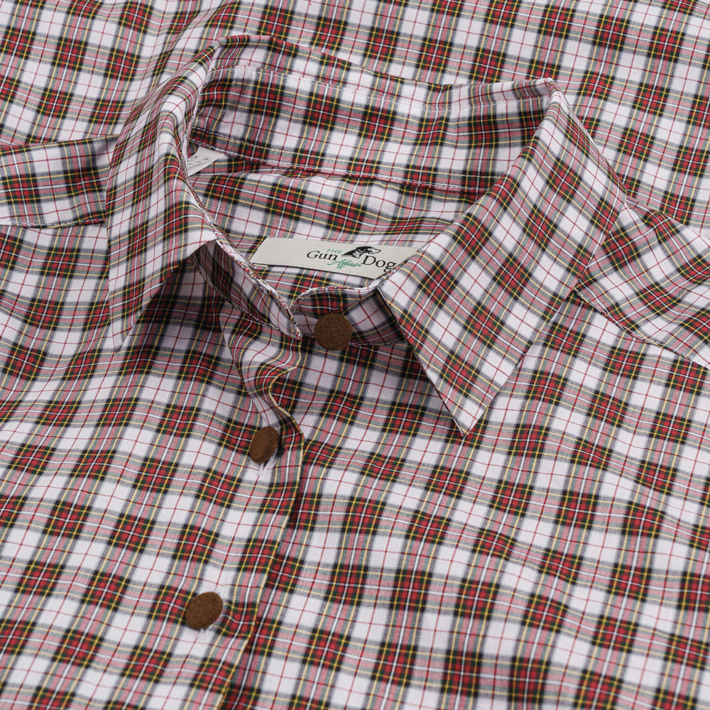 Chemise à carreaux pour femme avec patchs, rouge/noir/blanc,