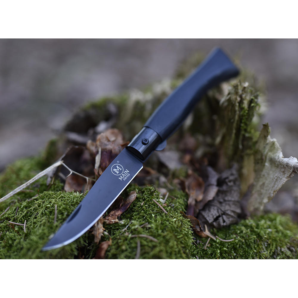 MAIN Klappmesser »Italian Line«, Titanbeschichtet, Pakkaholz schwarz