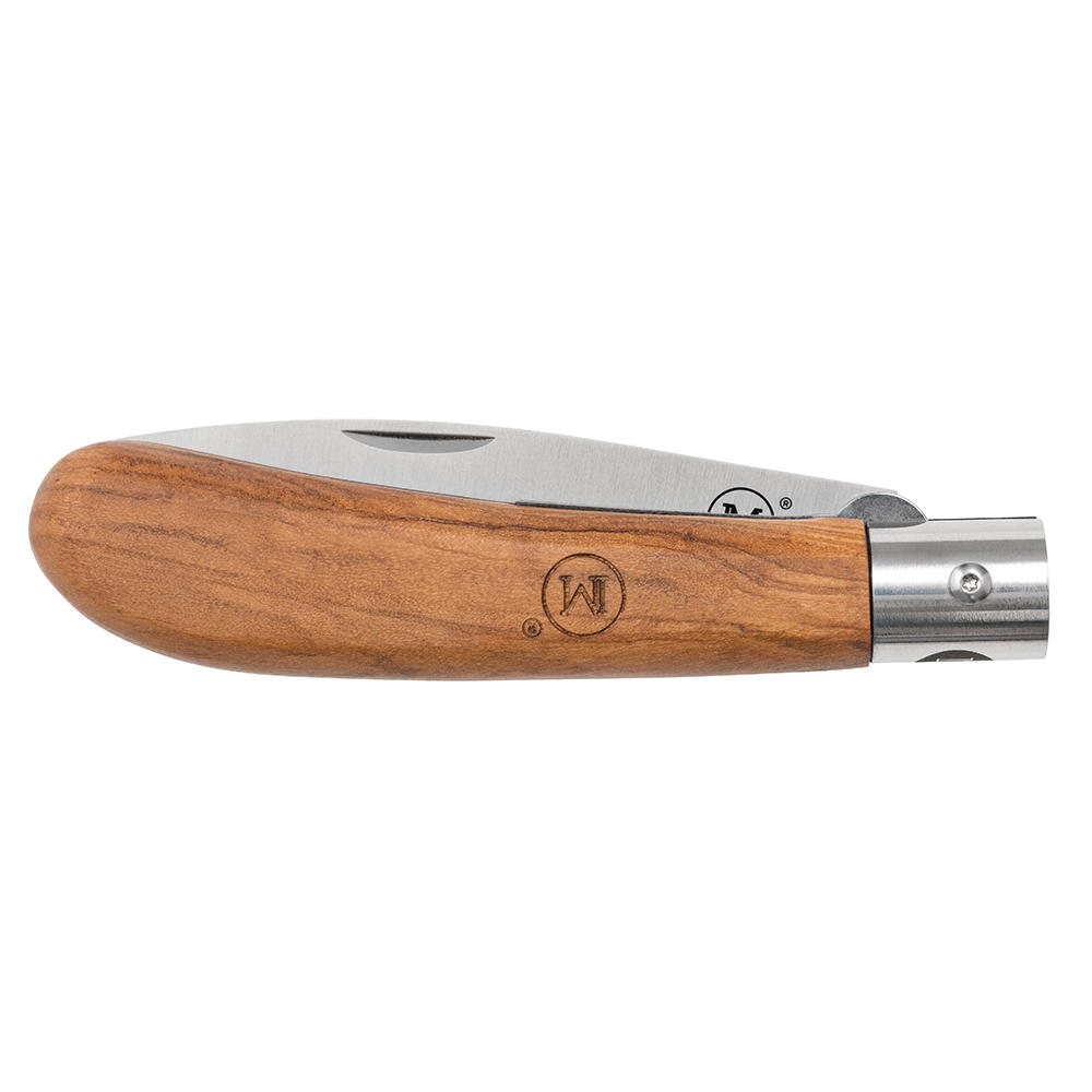 Couteau pliant MAIN » German Line «, lame Drop Point, bois d'olivier