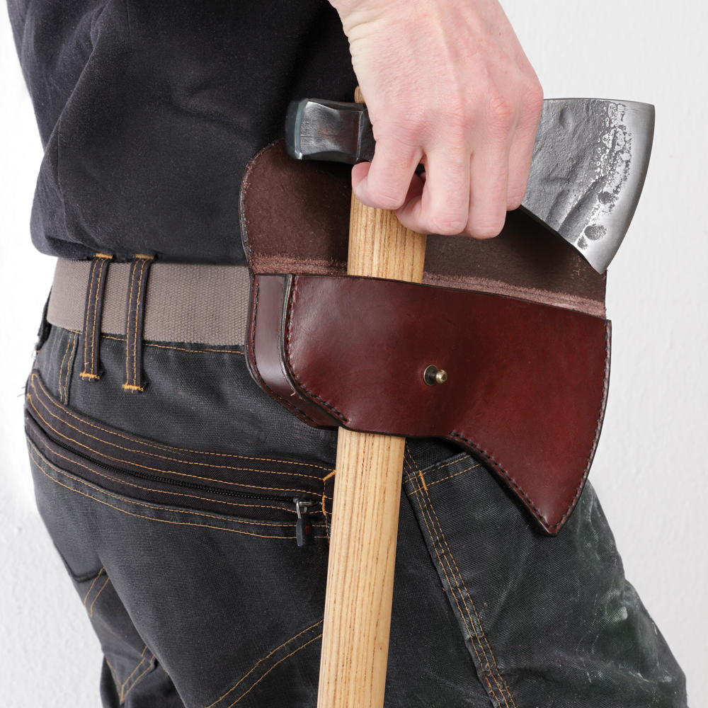 DICTUM® Outdoor-Axt mit Hammerkopf, mit Gürteletui   