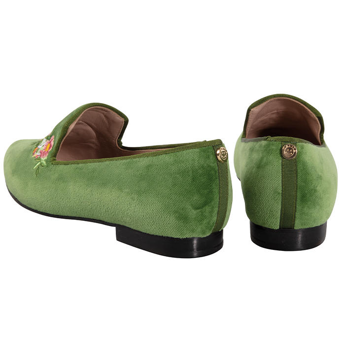 Ladies Velvet Loafer »Flowers«