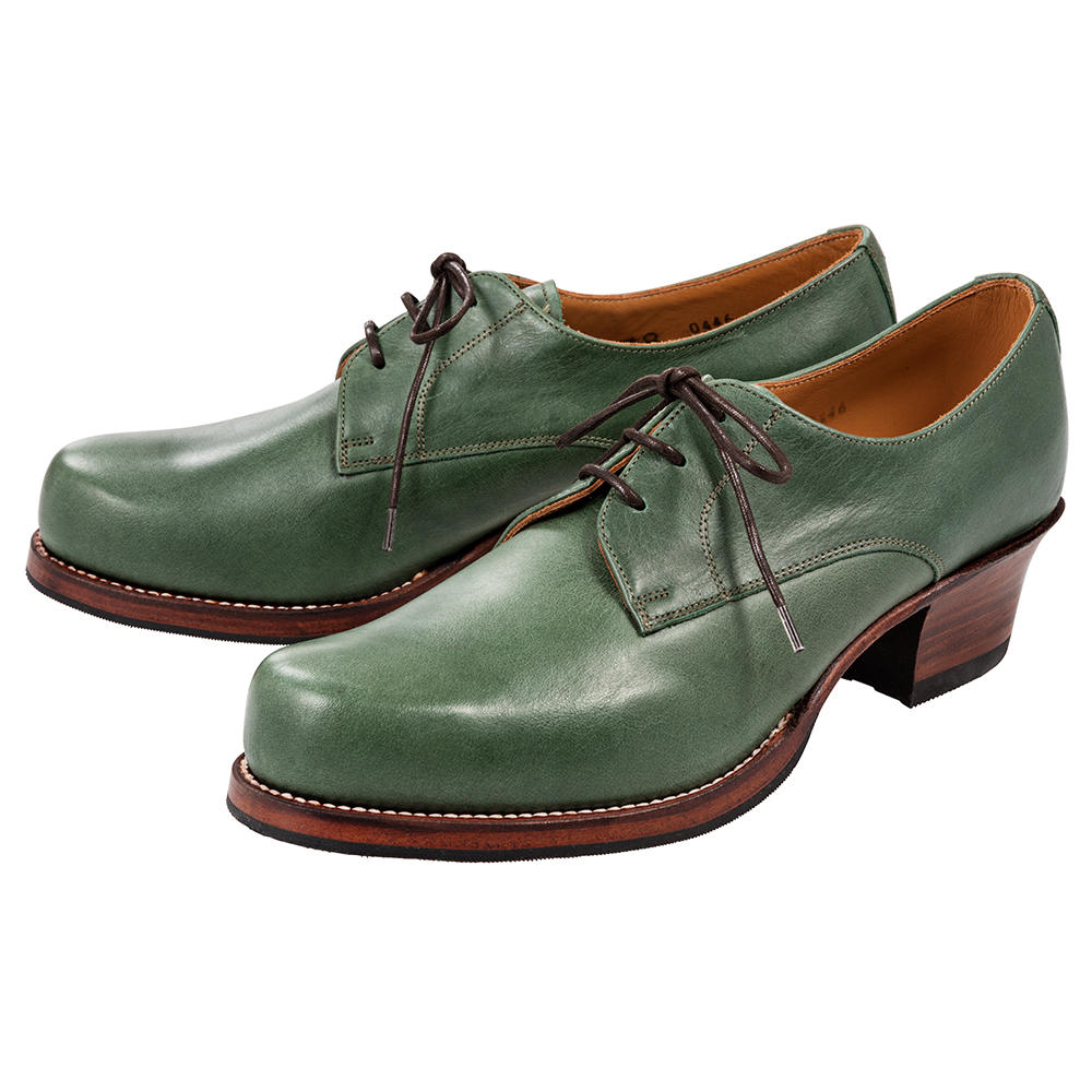 Damenschuh Derby Halbschuh, rahmengenäht, grün