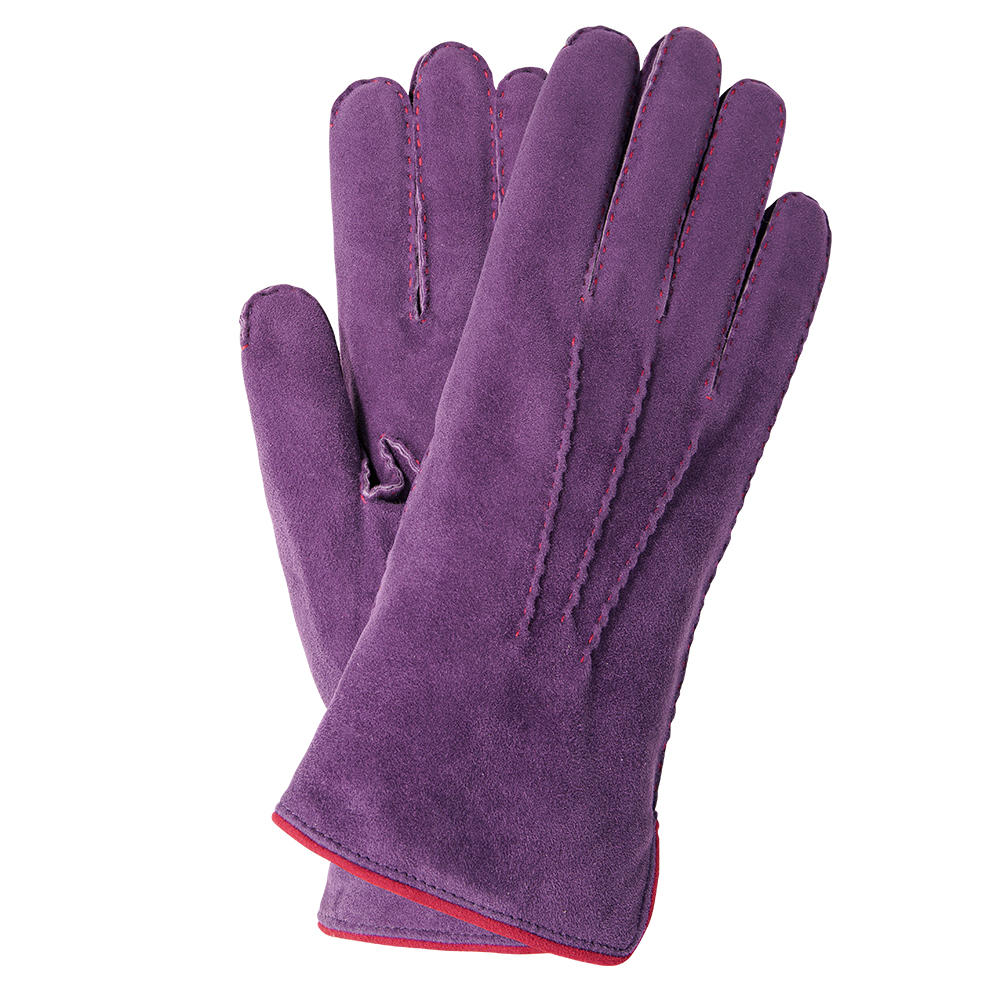 Damen Handschuhe KEMI, Rentiervelours, Kaschmirfutter