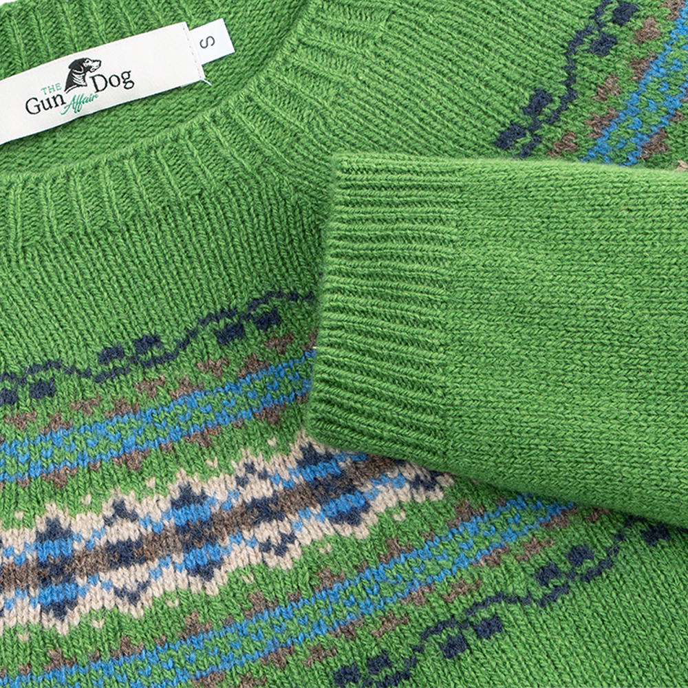 Damenpullover Fair Isle-Passe, grün