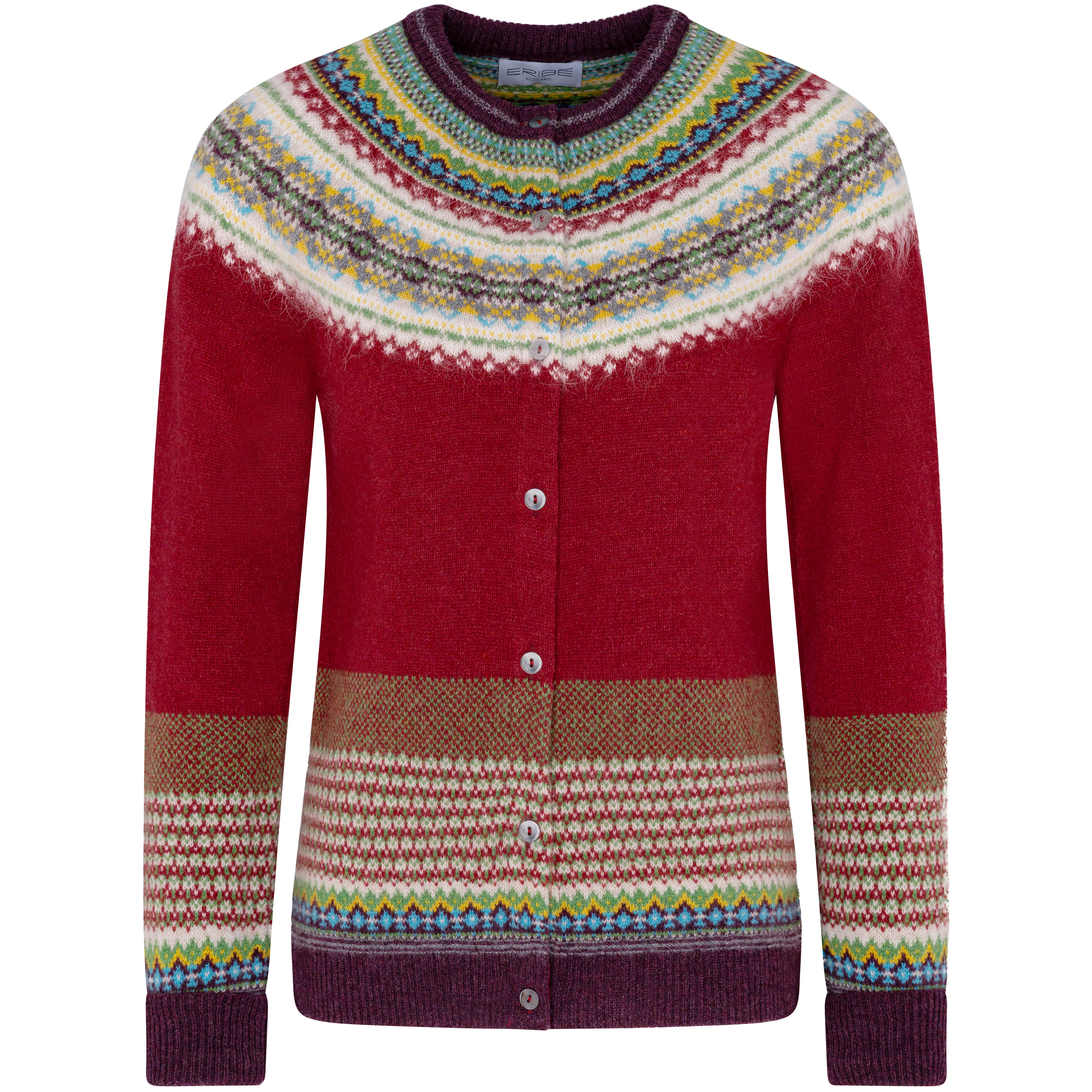 Eribé Damenstrickjacke Fair Isle, Hemlock