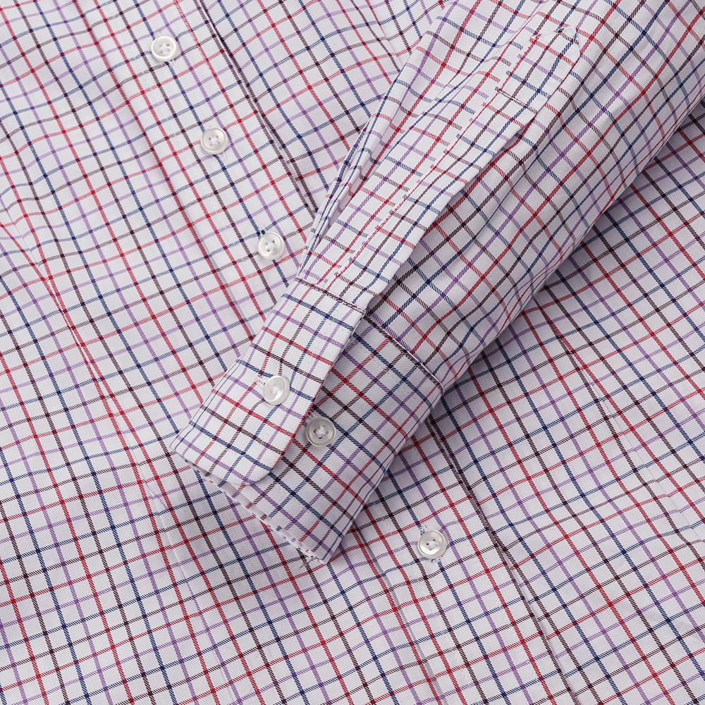 Damen-Bluse, Tattersall, lila/rot/blau/weiß