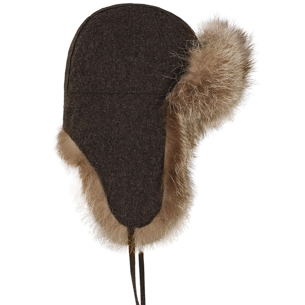 Pelzmütze, Waschbär, Loden