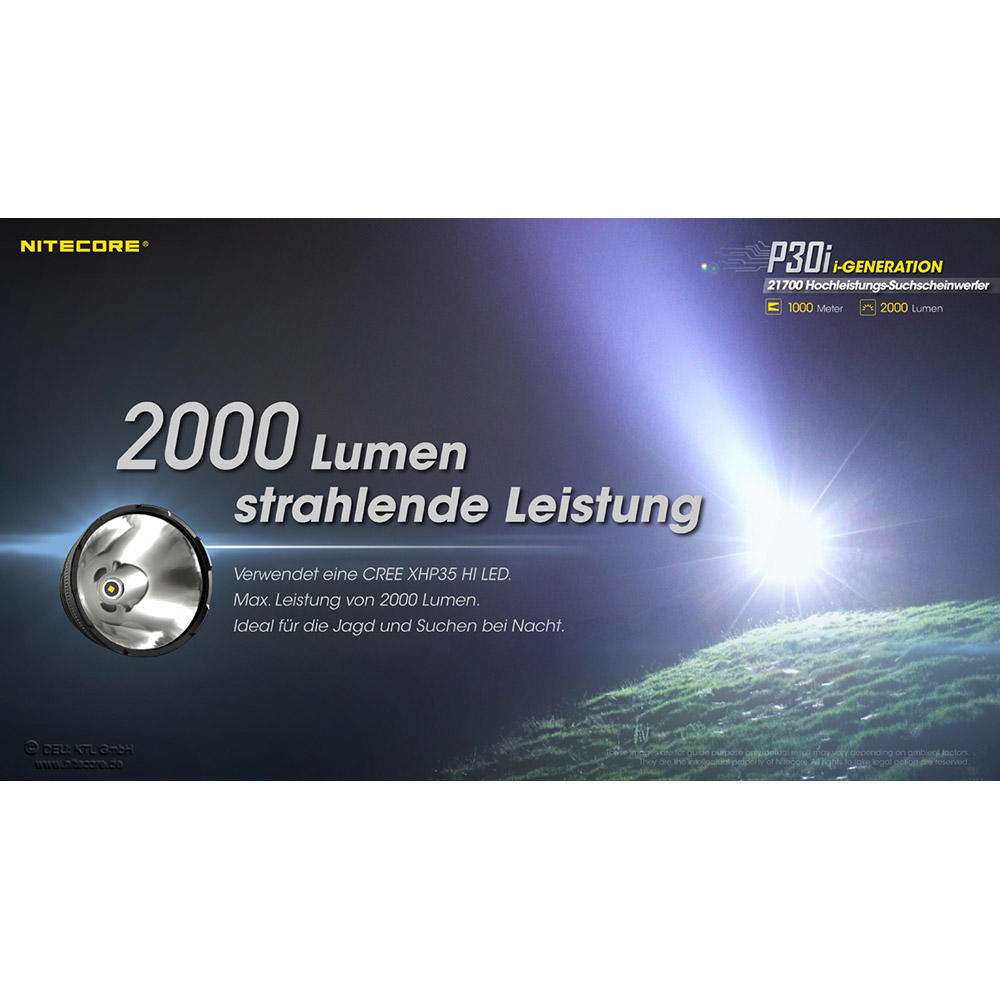 Jeu de chasse Nitecore® P30i, 2000 lm
