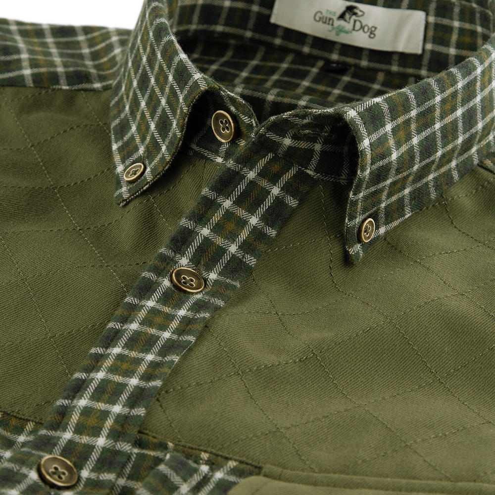Herren Outdoor-Hemd, Karo, grün/beige