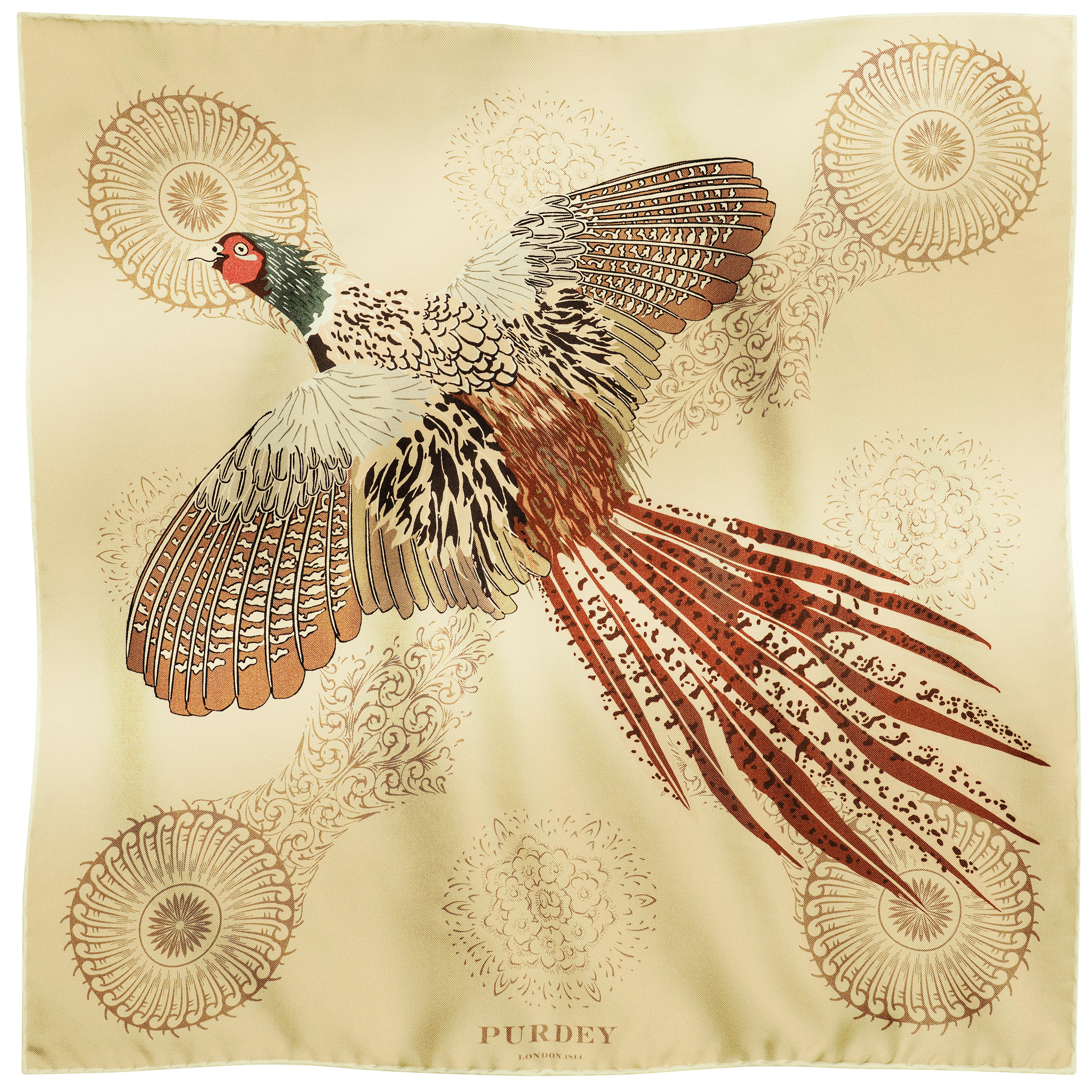 Purdey Einstecktuch Pheasant, taupe