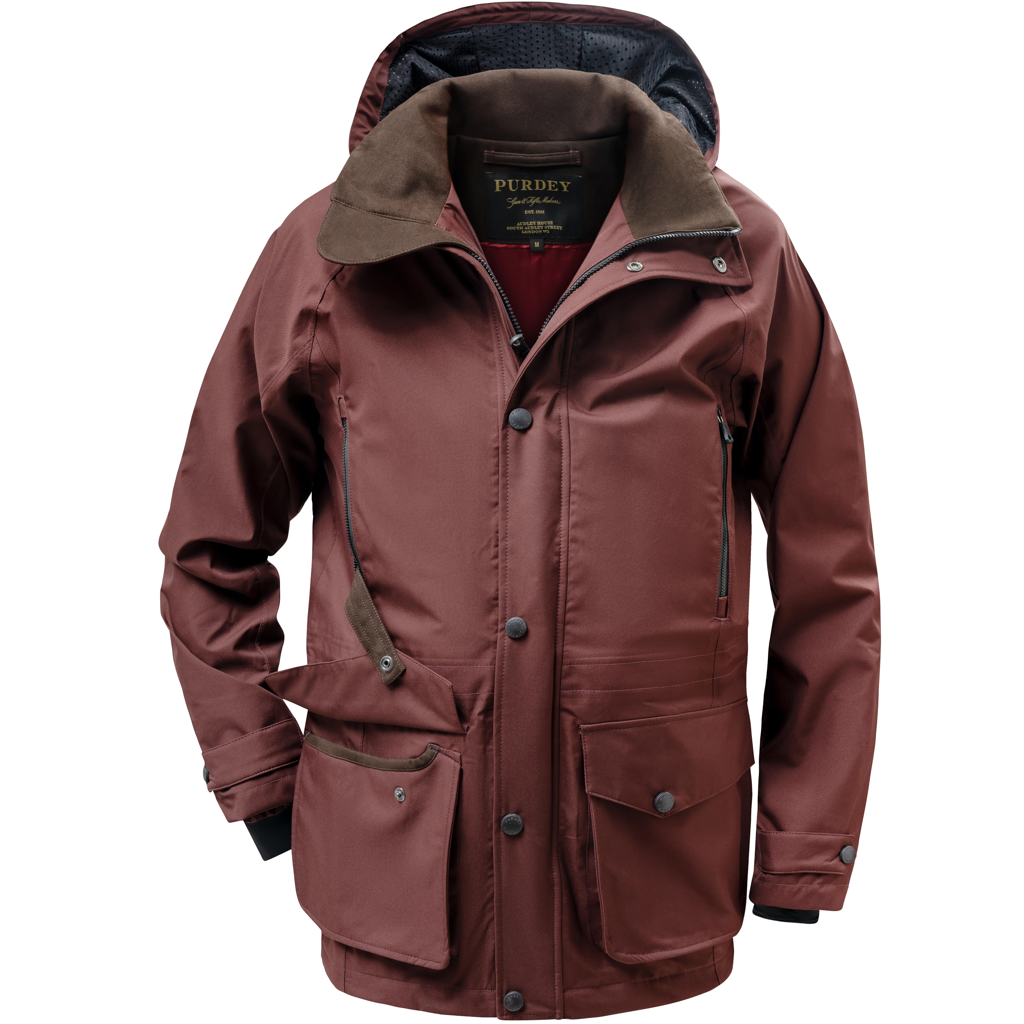 Purdey Herren-Jagdjacke, leicht, mahagoni