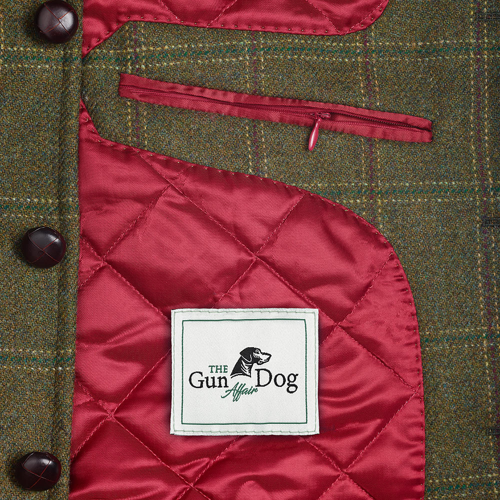 Herren Tweed-Jagdjacke, Karo, grün