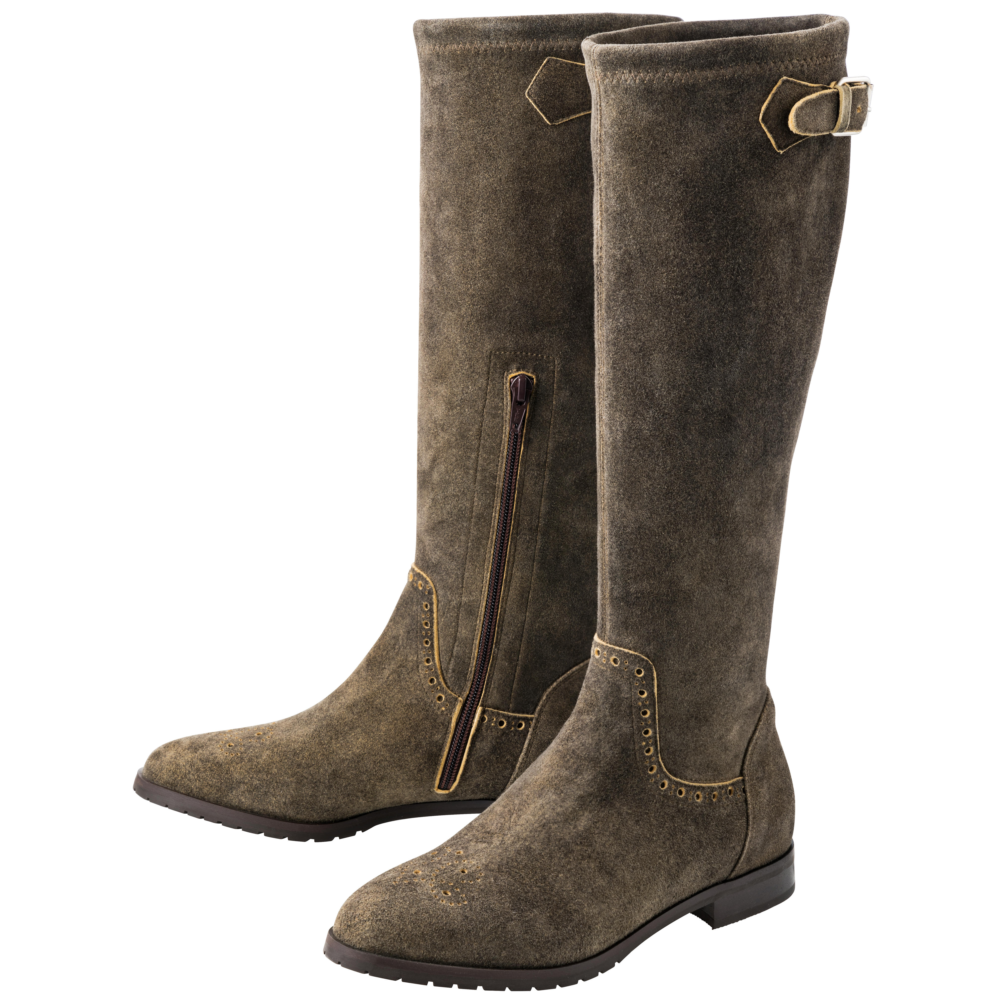 Damen Velours-Stretchstiefel