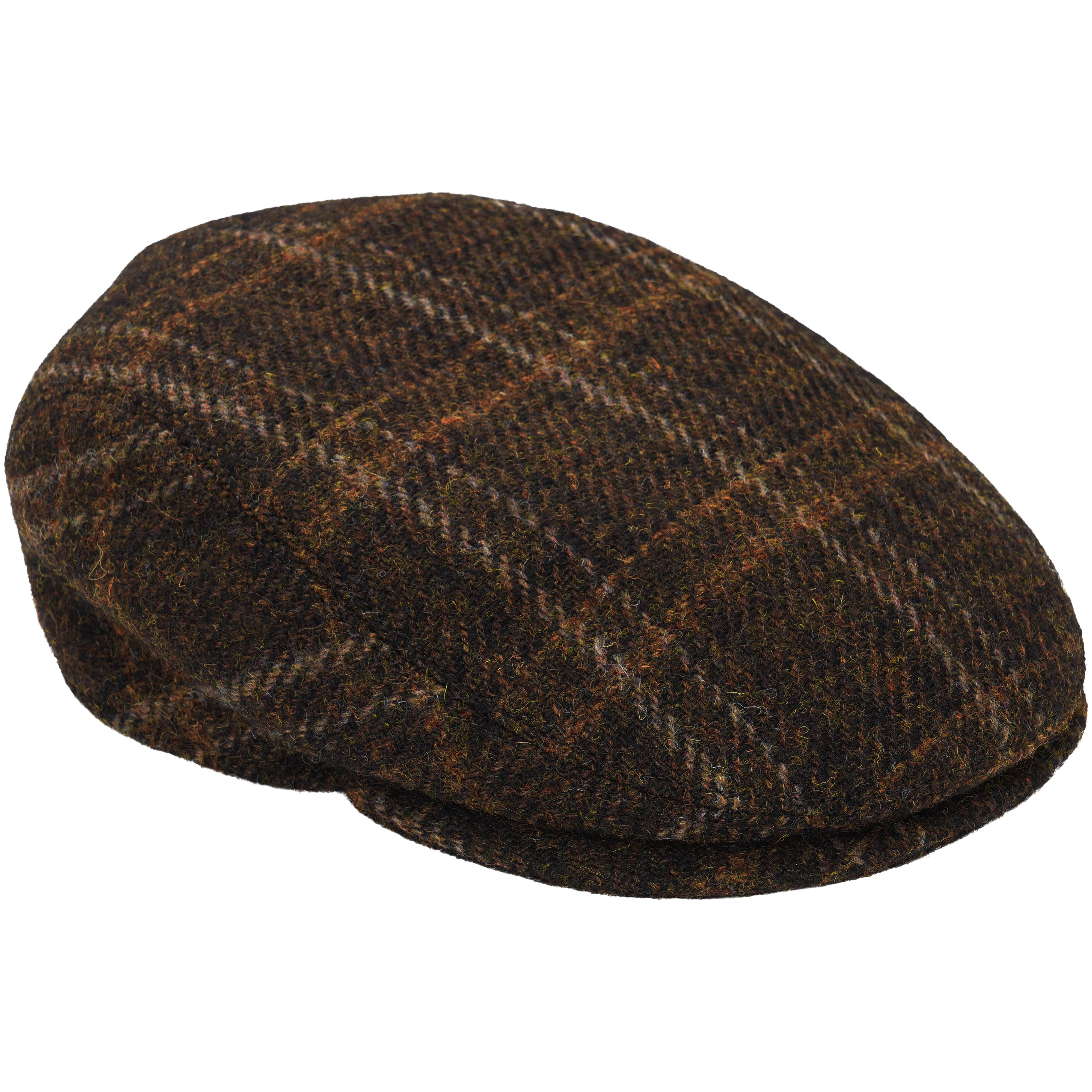 Mütze Harris-Tweed, rot/braun/grün