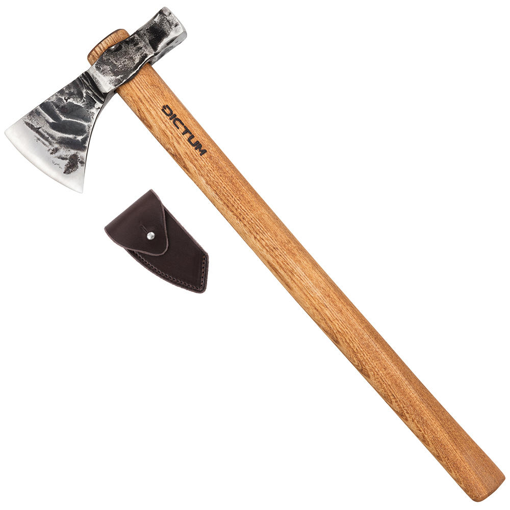 DICTUM® Outdoor-Axt mit Hammerkopf, mit Lederscheide