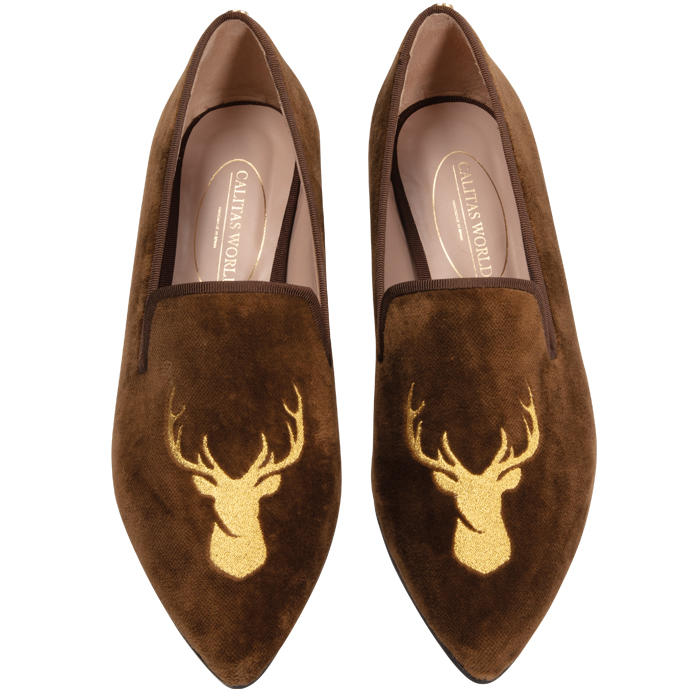 Ladies Velvet Loafer »Deer«