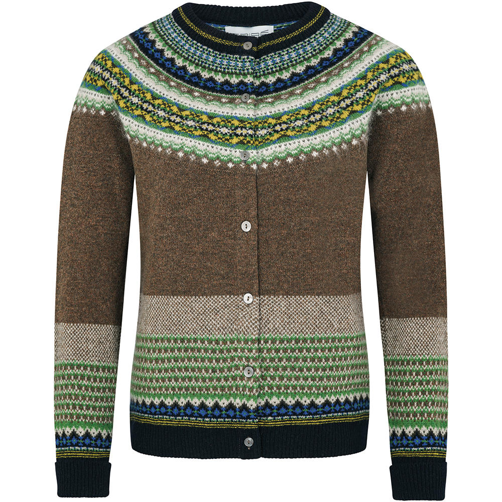 Harris Brown : Marron avec bleu, vert, jaune et blanc