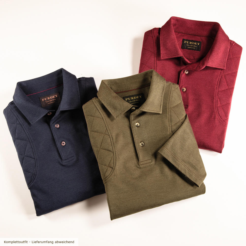 Purdey Herren Poloshirt mit Schulterpolsterung