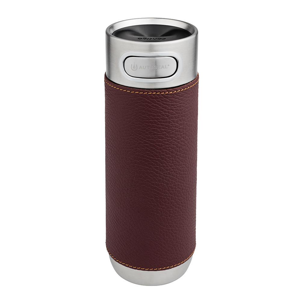 Alexandre Mareuil Leder-Thermobecher, braun