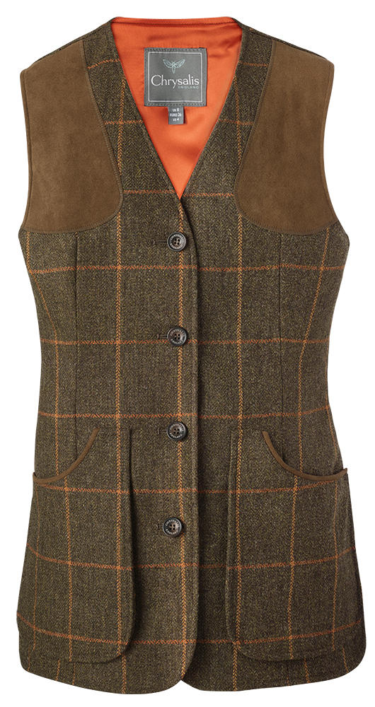 grün-braun mit Karo in Orange und Gold 