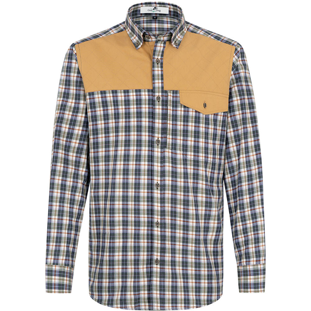 Herren Outdoor-Hemd, Karo, grün/rotbraun