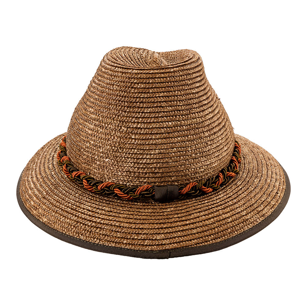 »Maxi« Ladies' Hat, Braided Straw with Cord, Brown